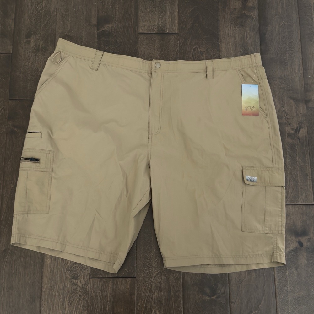 NEW Ocean + Coast‎ Cargo Men's  Ripstop Shorts Size 50 Nylon 11.5" Inseam Tan